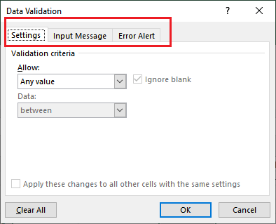 Excel 应用数据验证