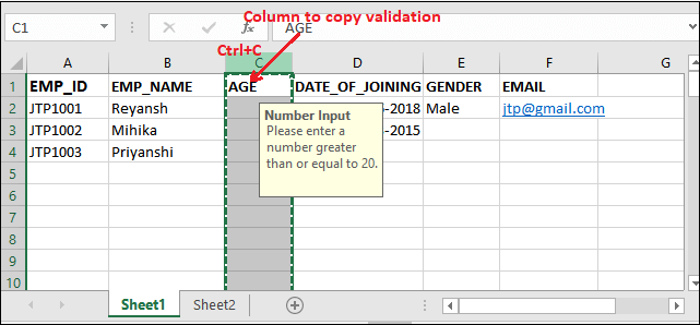 Excel 应用数据验证