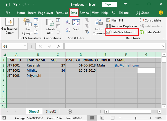 Excel 应用数据验证