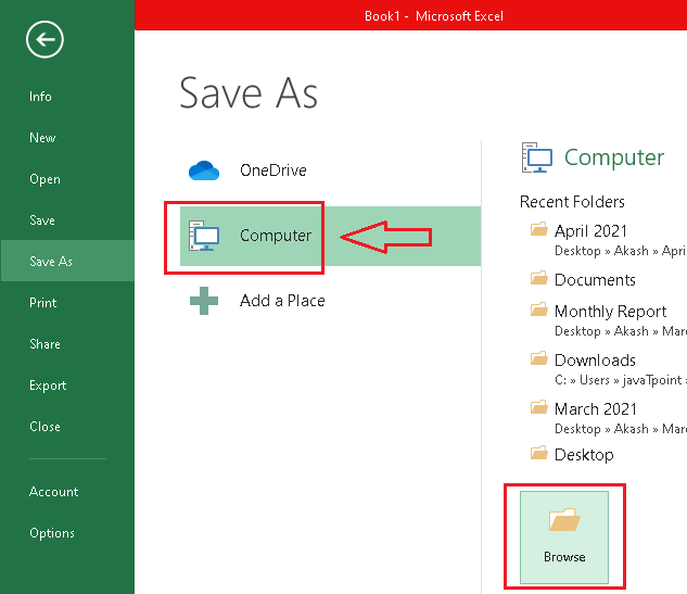 Excel 如何保存文件