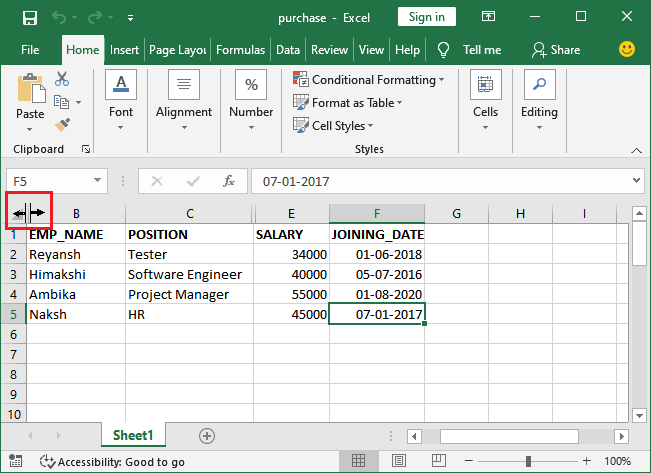 Excel 如何取消隐藏列