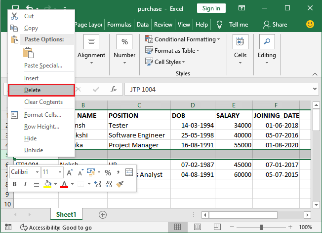 Excel 如何删除空行