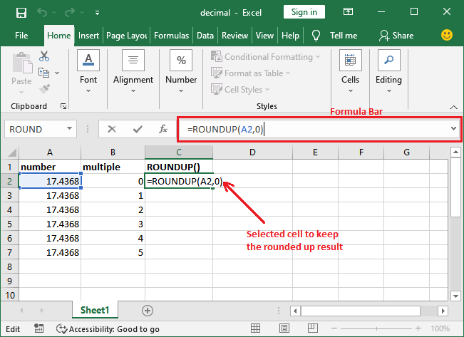 Excel 四舍五入公式