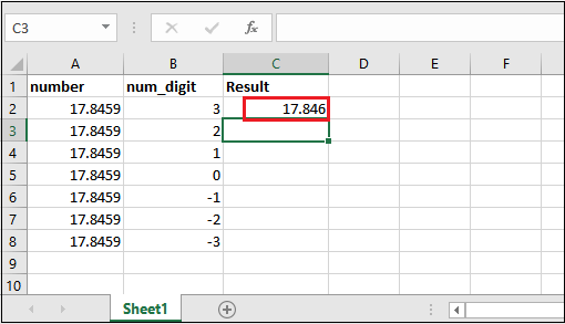 Excel 四舍五入公式