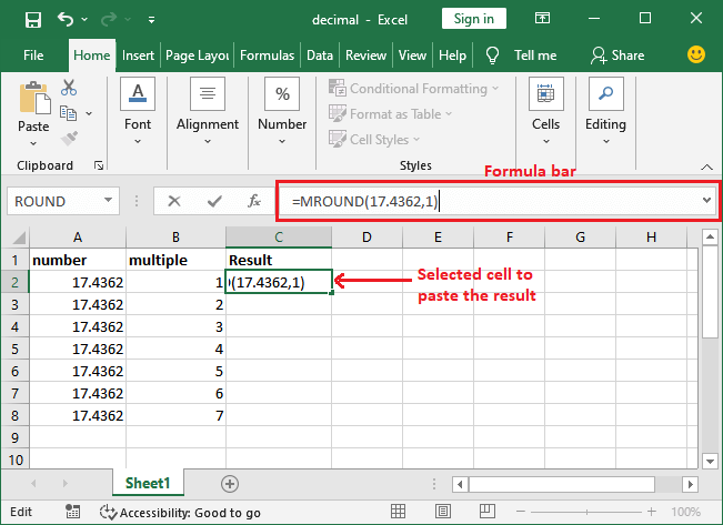 Excel 四舍五入公式