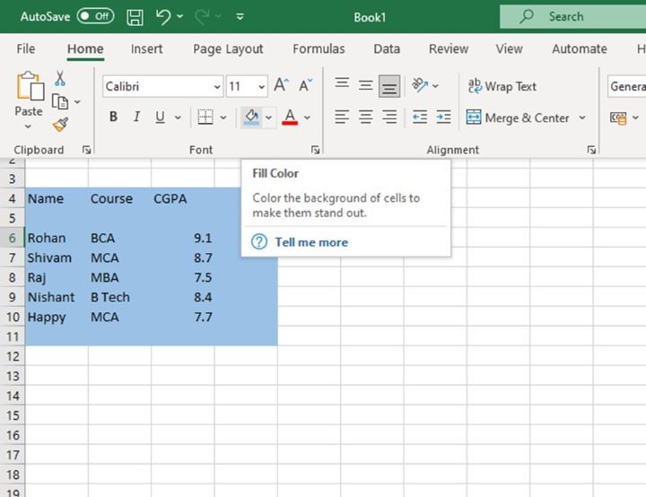 Excel 如何保留网格线的同时填充颜色