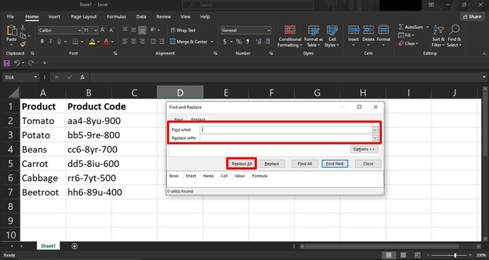 Excel 如何快速删除单元格中的破折号