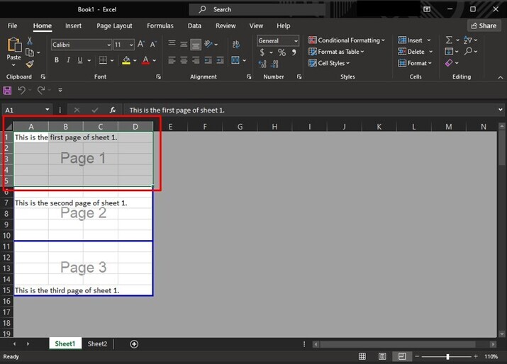 Excel 如何快速打印每个工作表的第一页