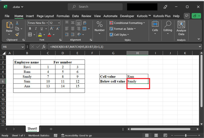 Excel 如何查找值并返回上方或下方的单元格