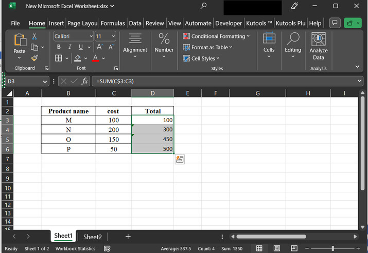 Excel 如何制作累积求和图表