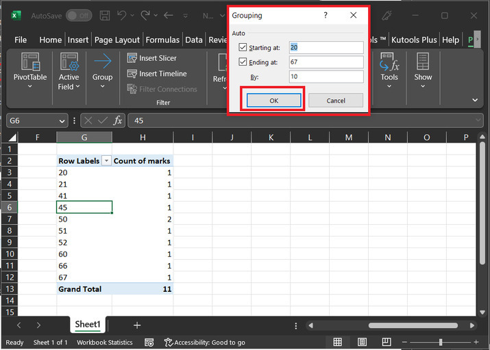 Excel 如何在数据透视表中按范围进行分组