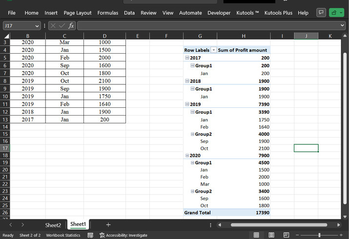 Excel 如何在数据透视表中按半年分组