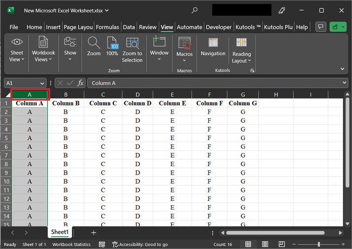 Excel 如何在工作表或整个工作簿中锁定特定列始终可见
