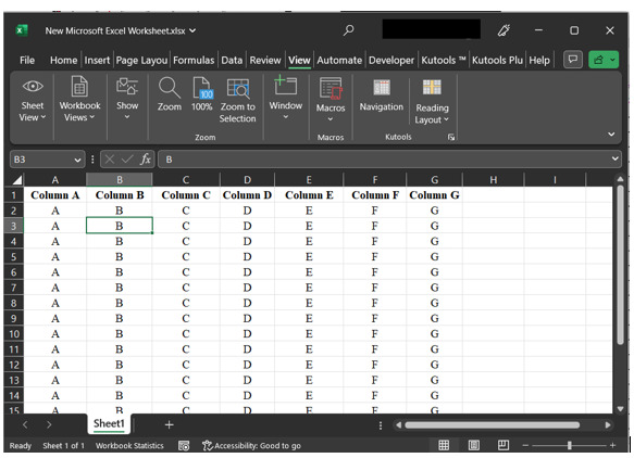 Excel 如何在工作表或整个工作簿中锁定特定列始终可见