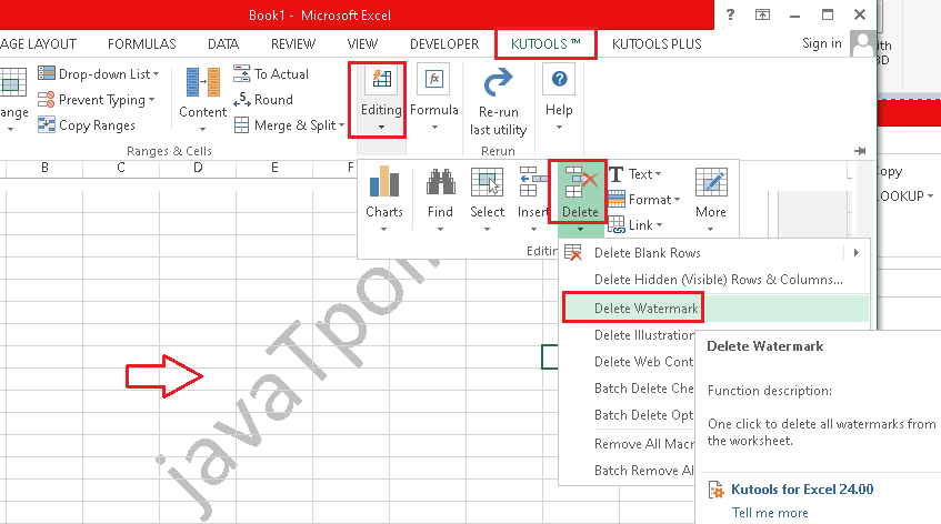 Excel 如何移除水印