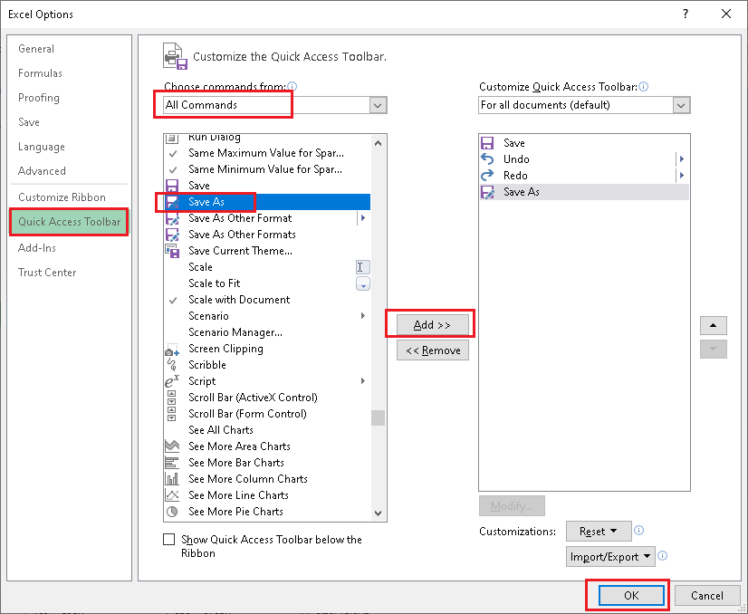 Excel 另存为快捷键