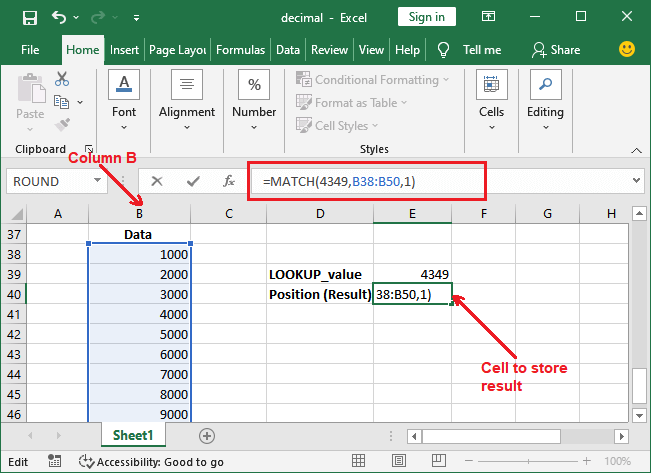 Excel 匹配函数