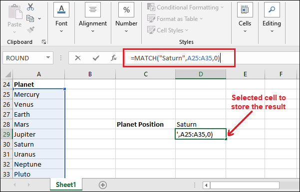 Excel 匹配函数