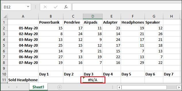 Excel HLOOKUP公式