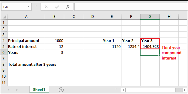 Excel 复利公式