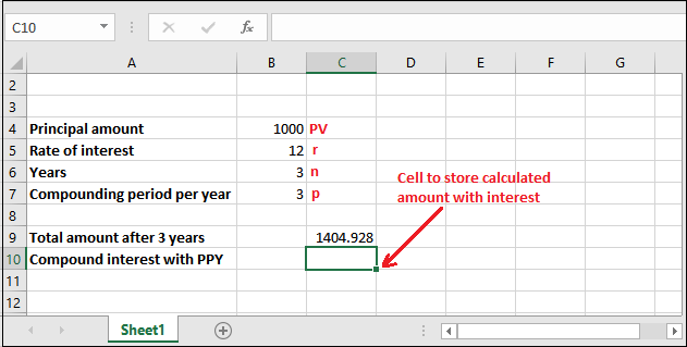 Excel 复利公式