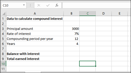 Excel 复利公式