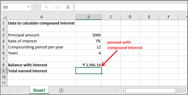 Excel 复利公式