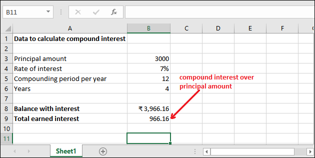 Excel 复利公式