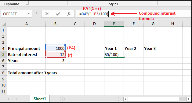 Excel 复利公式