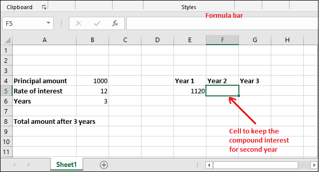 Excel 复利公式