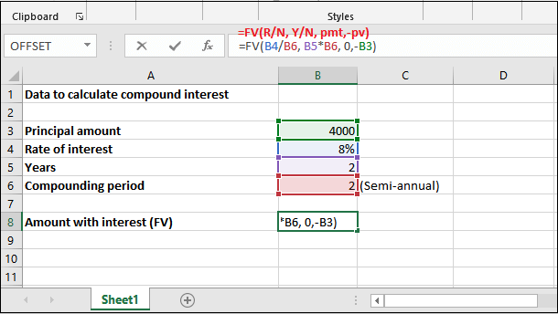 Excel FV()函数