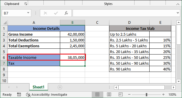 Excel 计算所得税公式