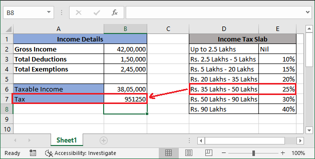 Excel 计算所得税公式