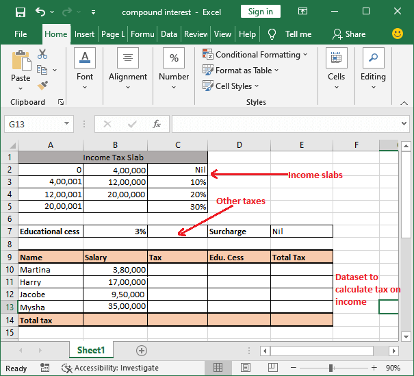 Excel 计算所得税公式