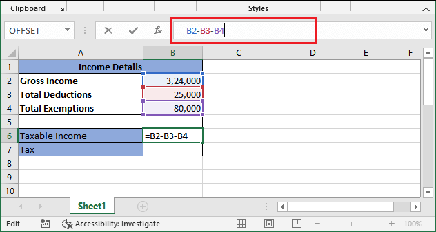 Excel 计算所得税公式