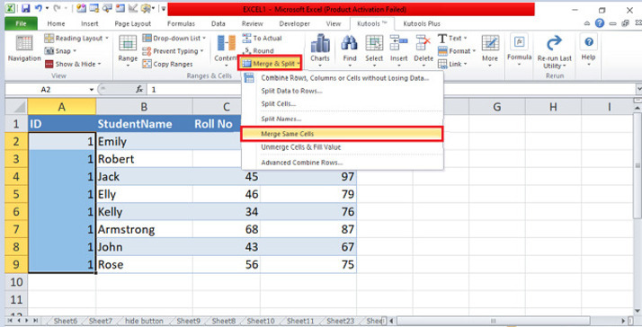 Excel 如何合并格式为表格的单元格范围