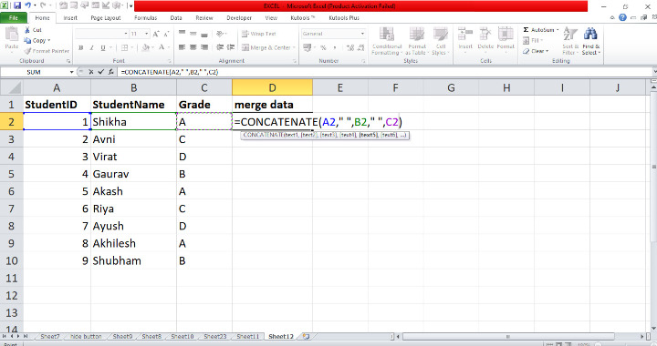 Excel 如何合并列而不合并行