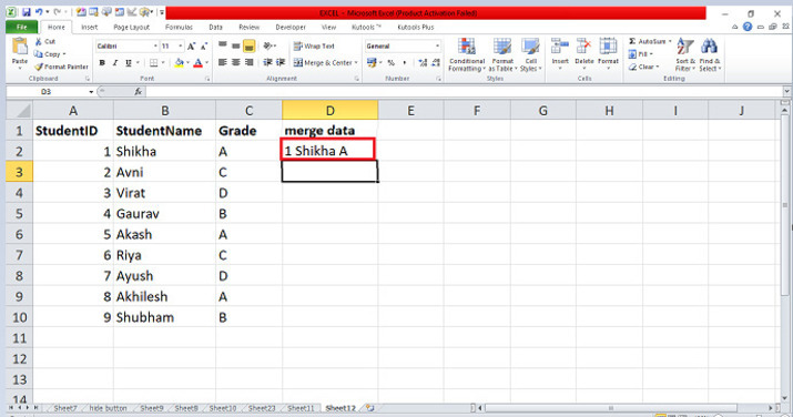 Excel 如何合并列而不合并行