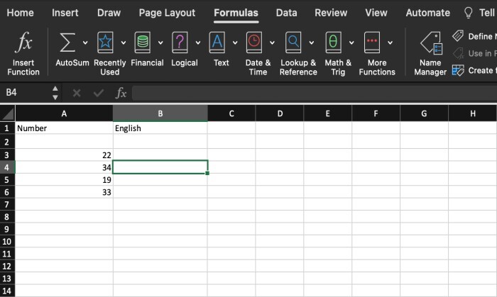 Excel 如何快速将数字转换为英文单词