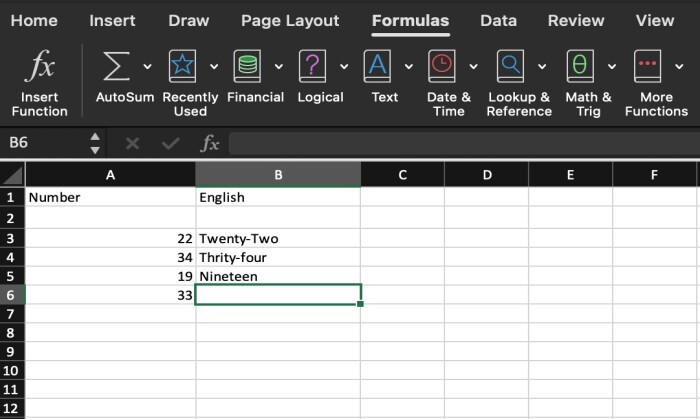 Excel 如何快速将数字转换为英文单词