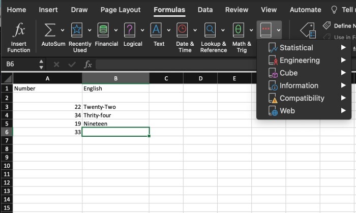 Excel 如何快速将数字转换为英文单词