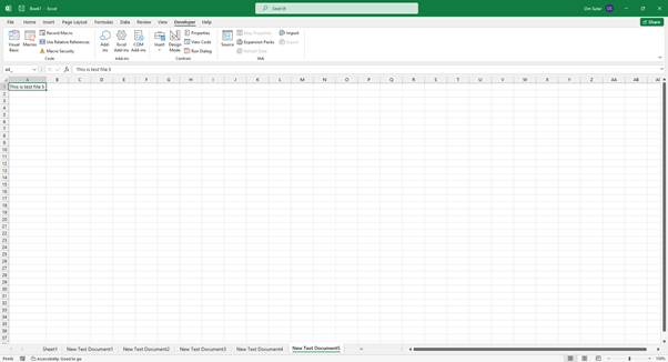 Excel 如何将文本文件导入到Excel中作为单独的工作表并使用原始名称在Excel中