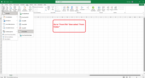 Excel 如何将文件夹中的多个文本文件导入到一个工作表中