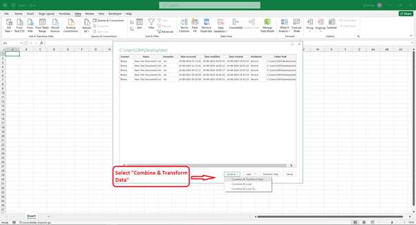 Excel 如何将文件夹中的多个文本文件导入到一个工作表中