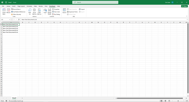 Excel 如何将多个文件名导入单元格中