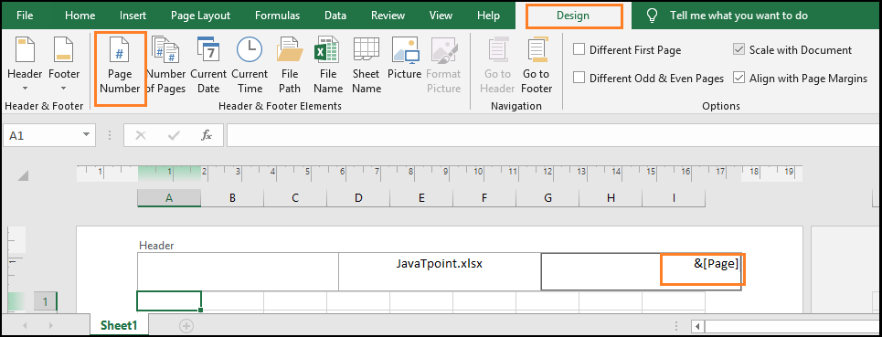 Excel 标题和页脚