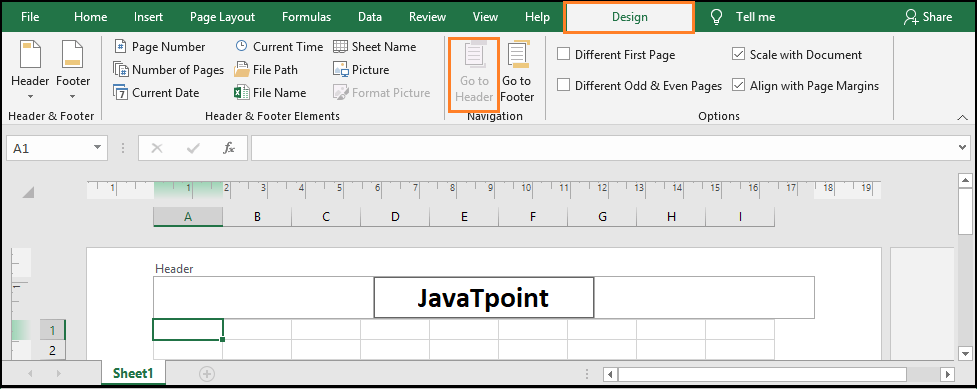 Excel 标题和页脚