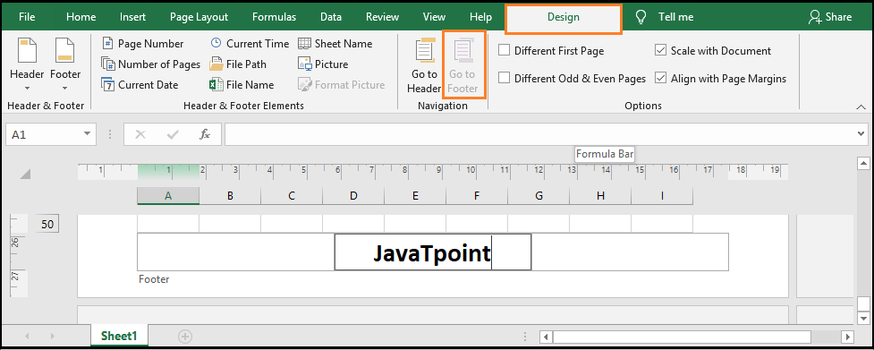 Excel 标题和页脚