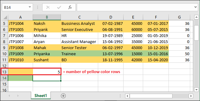 Excel 如何计算有颜色的单元格