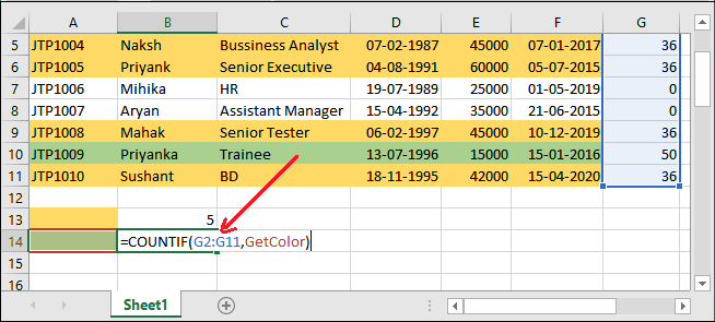 Excel 如何计算有颜色的单元格